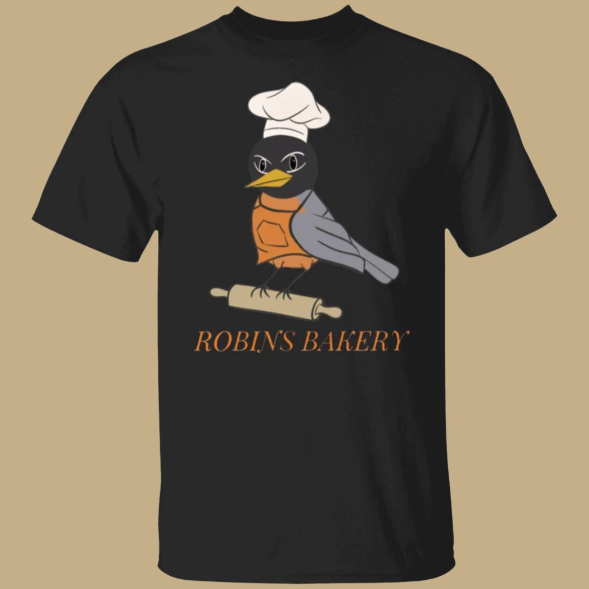 Robins Bakery Short Sleeve Unisex T-Shirt in black - Any Gift For You