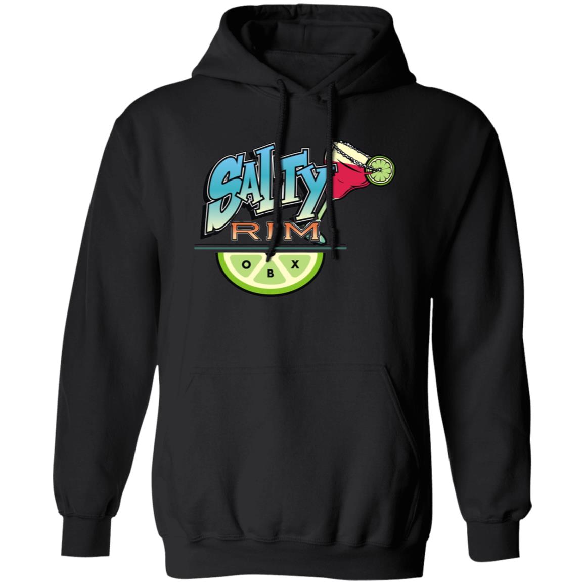 Salty Rim Pullover Hoodie G185 in black