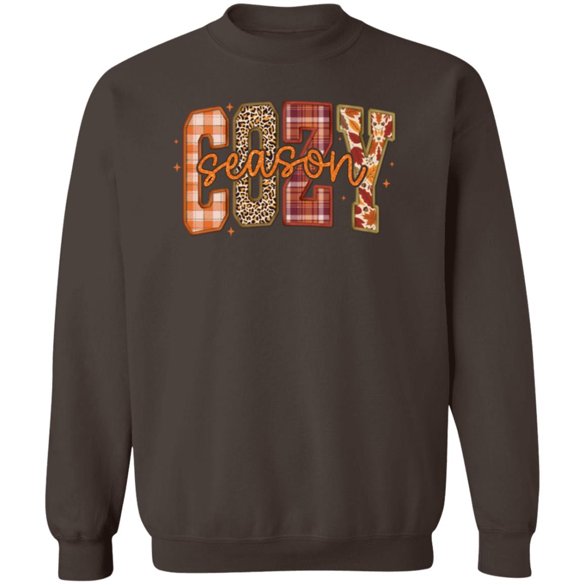 Cozy Season Vibes Sweatshirt in Dark Chocolate - Any Gift For You