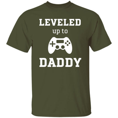 Leveled Up Daddy T-Shirt in military green