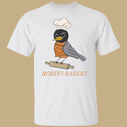 Robins Bakery Short Sleeve Unisex T-Shirt in white - Any Gift For You