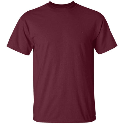 Maroon t-shirt is blank on the front and is heavyweight fabric in classic unisex fit made from 100% cotton.