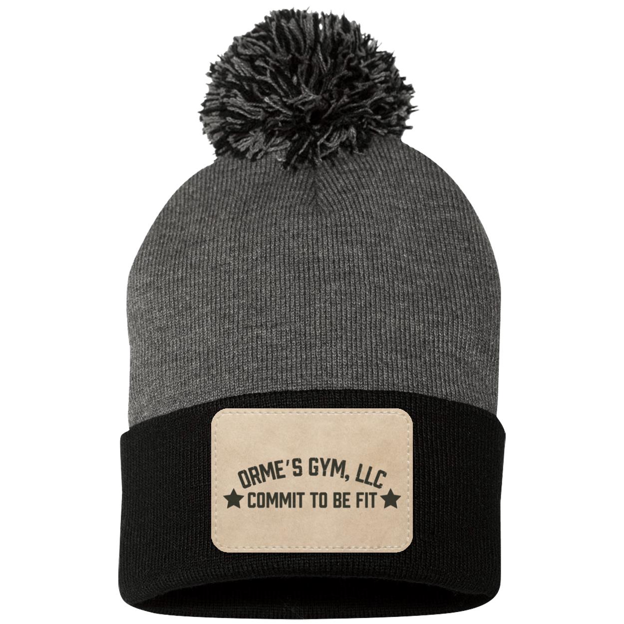 Orme's Gym Slogan Pom Pom Knit Cap