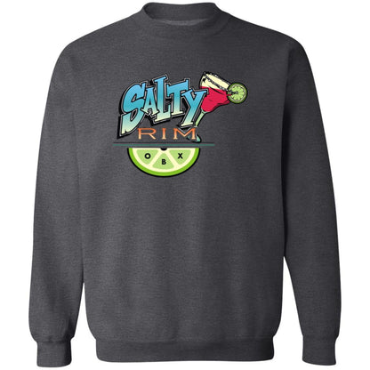 Salty Rim Crewneck Pullover Sweatshirt G180 in dark heather gray