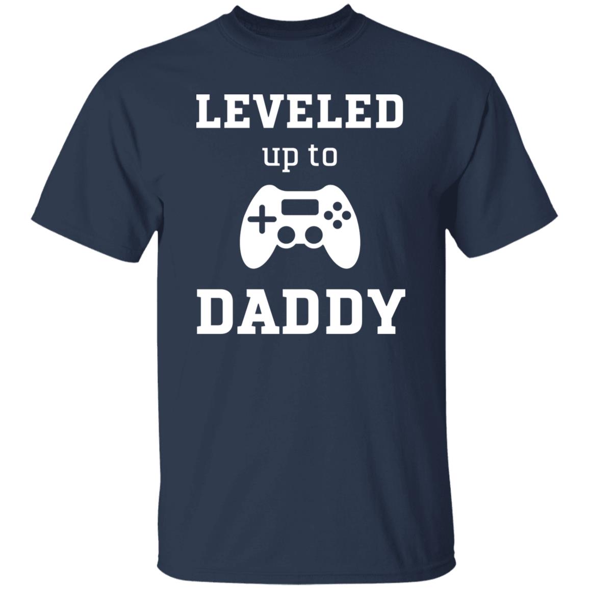 Leveled Up Daddy T-Shirt in navy blue