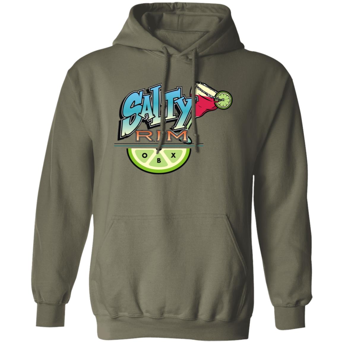 Salty Rim Pullover Hoodie G185 in military green