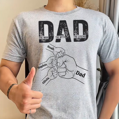 The Man, The Myth, The Legend Shirt – Custom Fist Bump Design with Kids’ Names