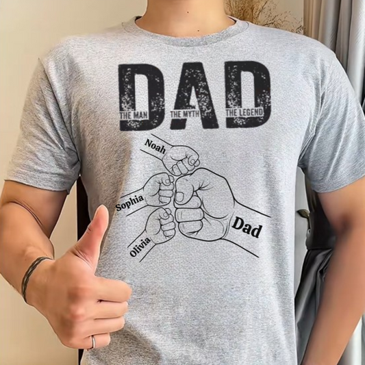 The Man, The Myth, The Legend Shirt – Custom Fist Bump Design with Kids’ Names