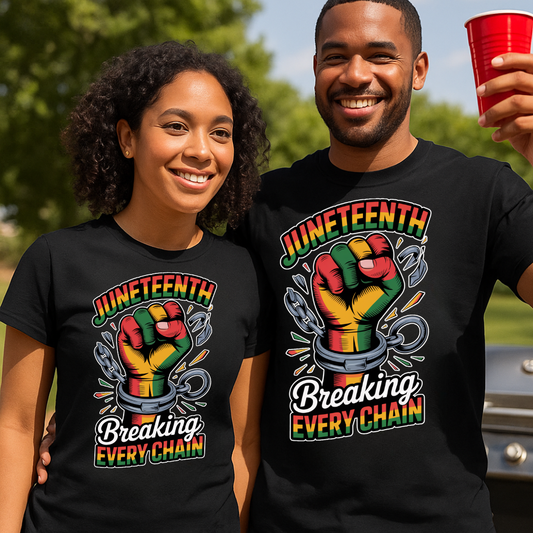 Juneteenth Chain Breaking T-shirt in Black