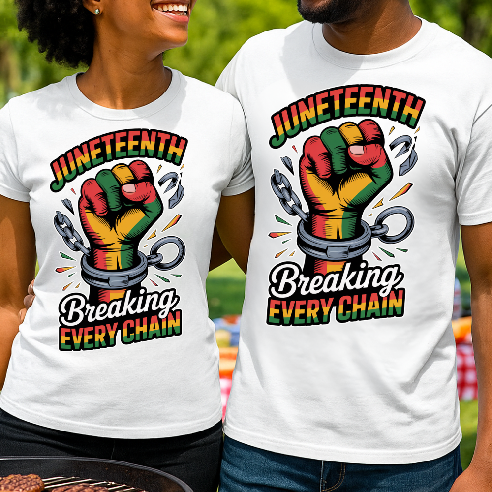 Juneteenth Chain Breaking T-shirt in White