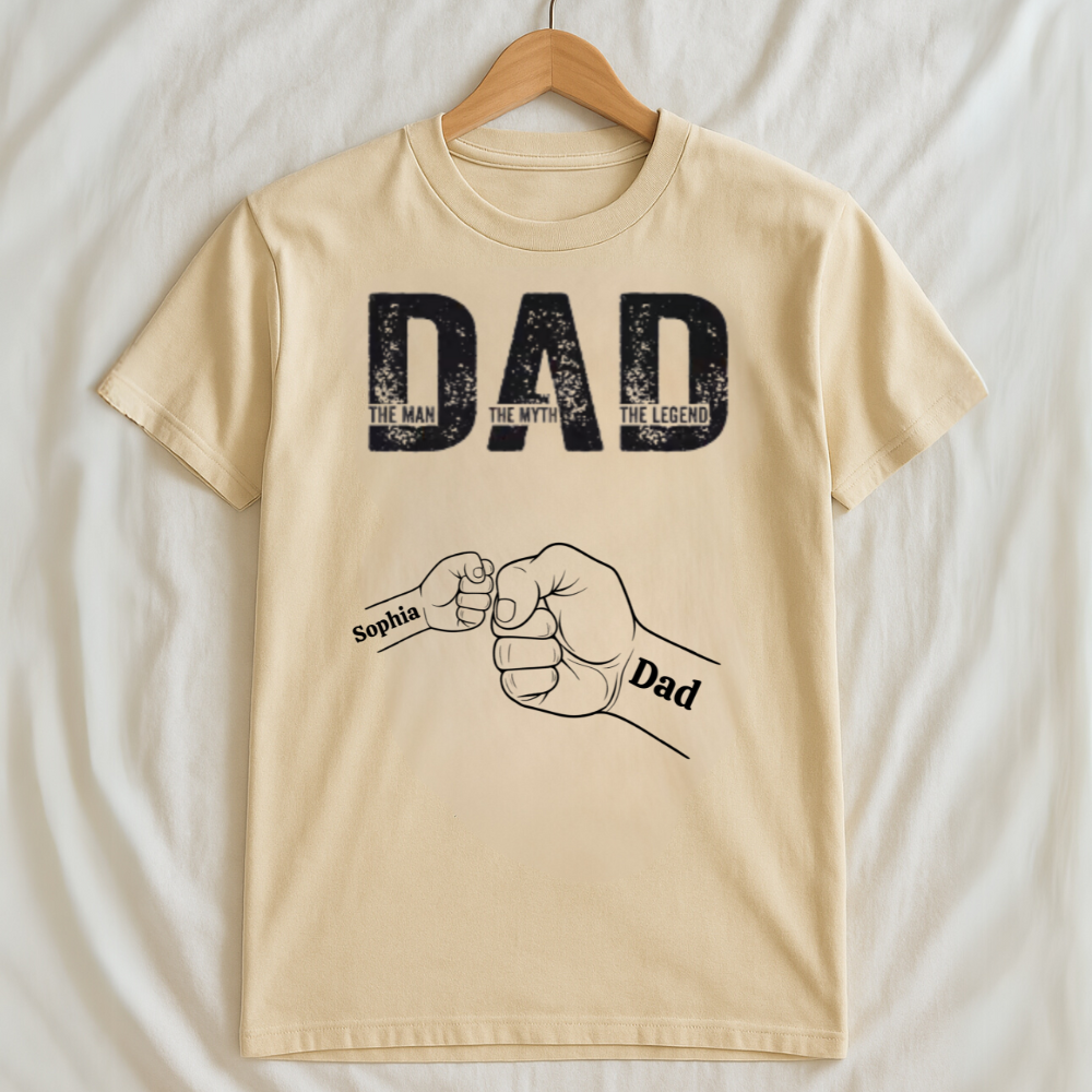 The Man, The Myth, The Legend Shirt – Custom Fist Bump Design with Kids’ Names