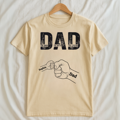 The Man, The Myth, The Legend Shirt – Custom Fist Bump Design with Kids’ Names