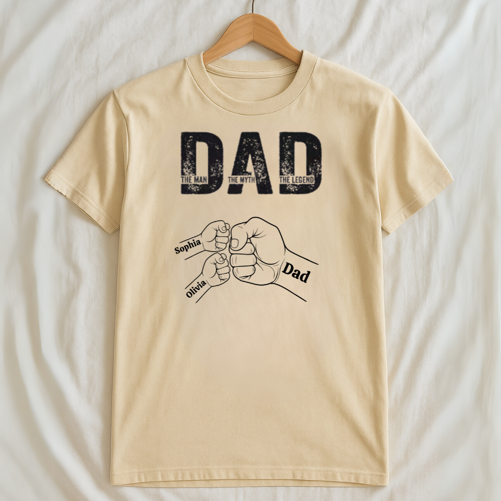 The Man, The Myth, The Legend Shirt – Custom Fist Bump Design with Kids’ Names
