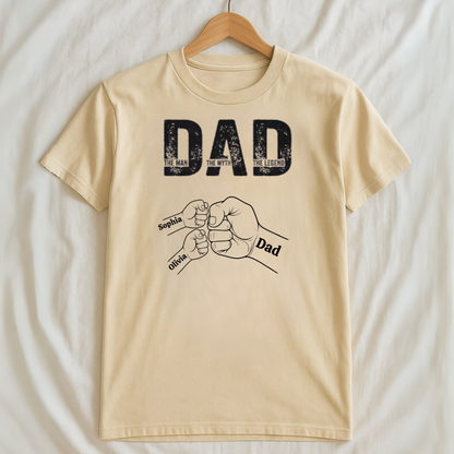 The Man, The Myth, The Legend Shirt – Custom Fist Bump Design with Kids’ Names