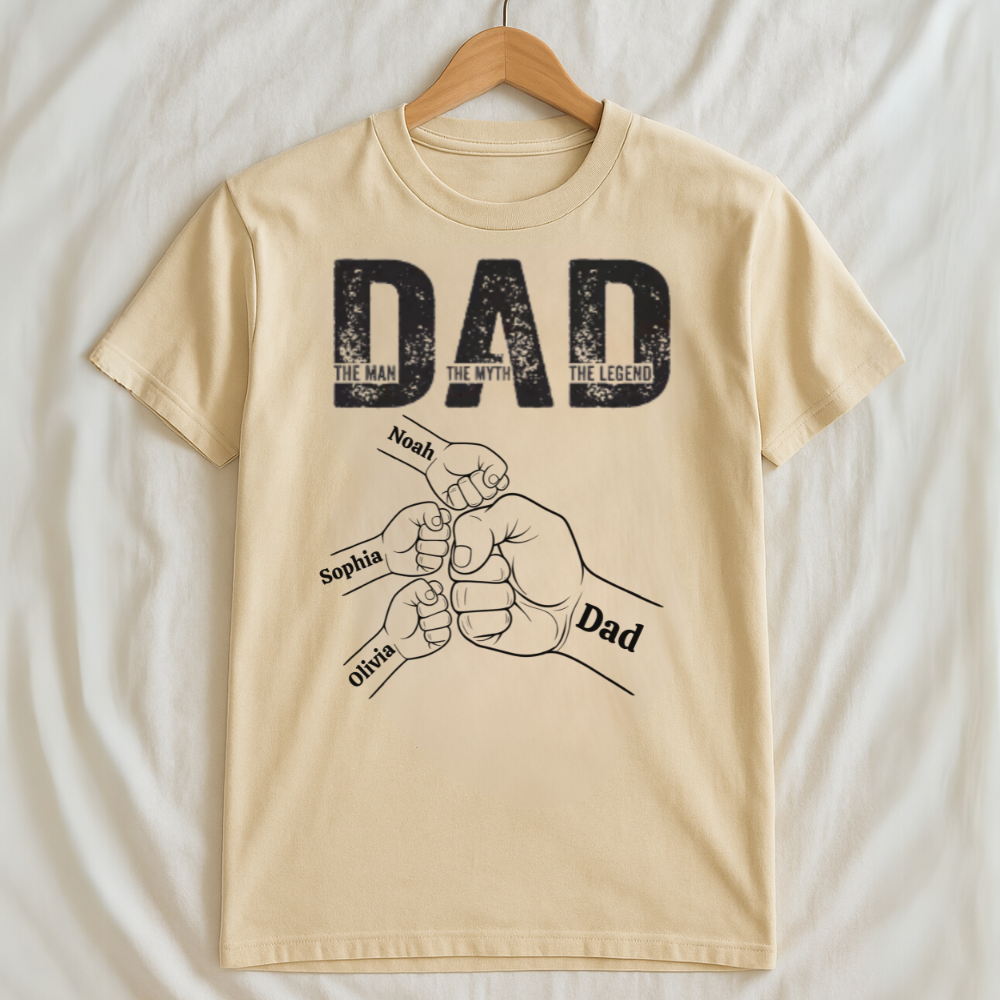 The Man, The Myth, The Legend Shirt – Custom Fist Bump Design with Kids’ Names