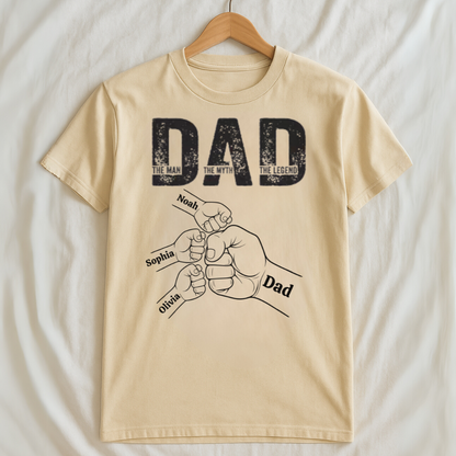 The Man, The Myth, The Legend Shirt – Custom Fist Bump Design with Kids’ Names