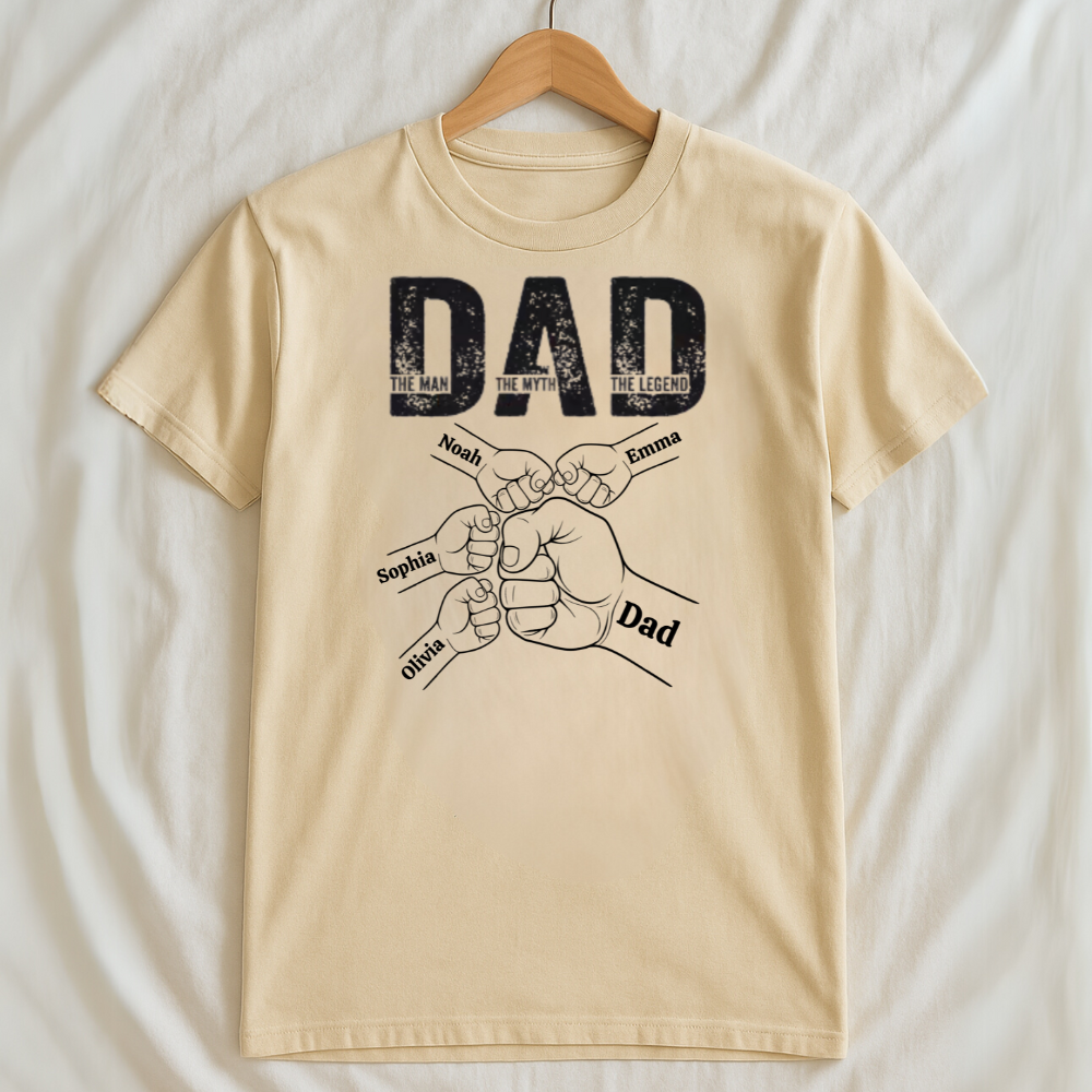 The Man, The Myth, The Legend Shirt – Custom Fist Bump Design with Kids’ Names