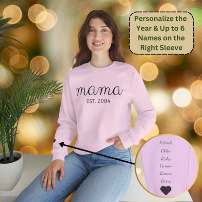 Mama EST. Personalized Sweatshirt with Year and Children's Names