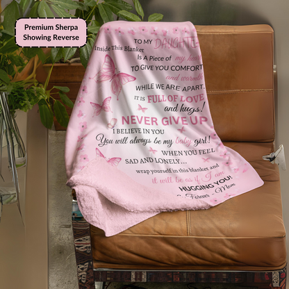 Mother-Daughter Keepsake Blanket in pink premium sherpa - Any Gift For You