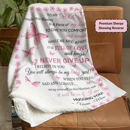 Mother-Daughter Keepsake Blanket in white premium sherpa - Any Gift For You