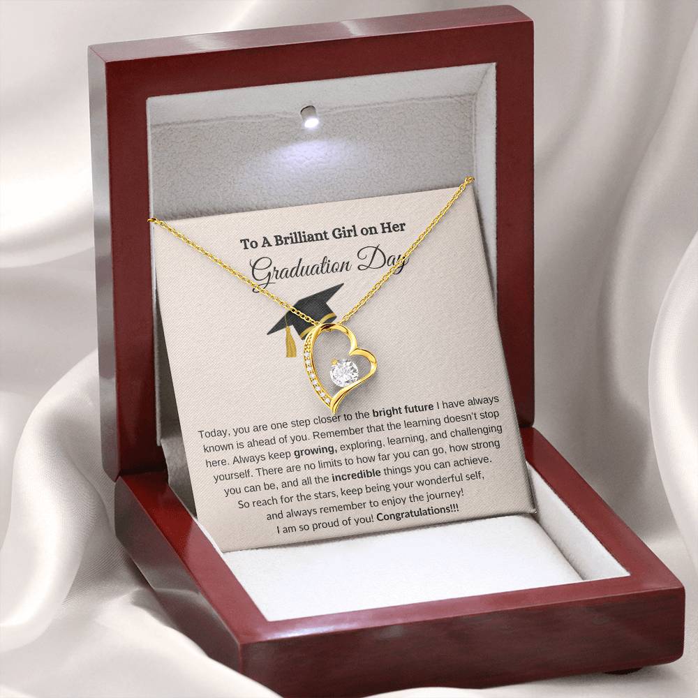 Brilliant Daughter Forever Love Graduation Necklace / anygiftforyou