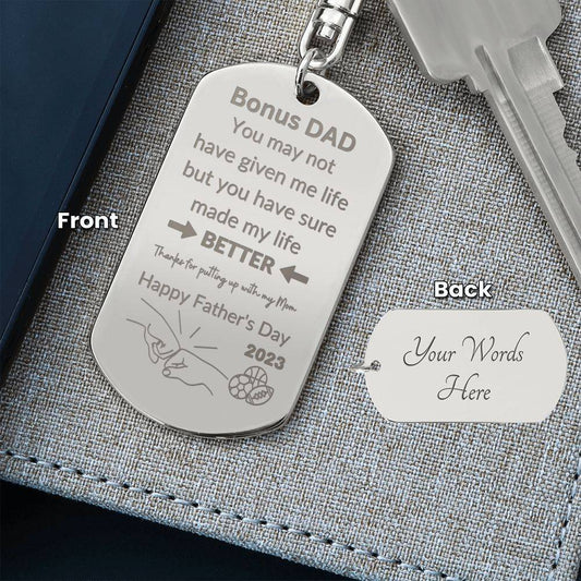 To Bonus Dad | Dog Tag Keychain Sports - Any Gift For You