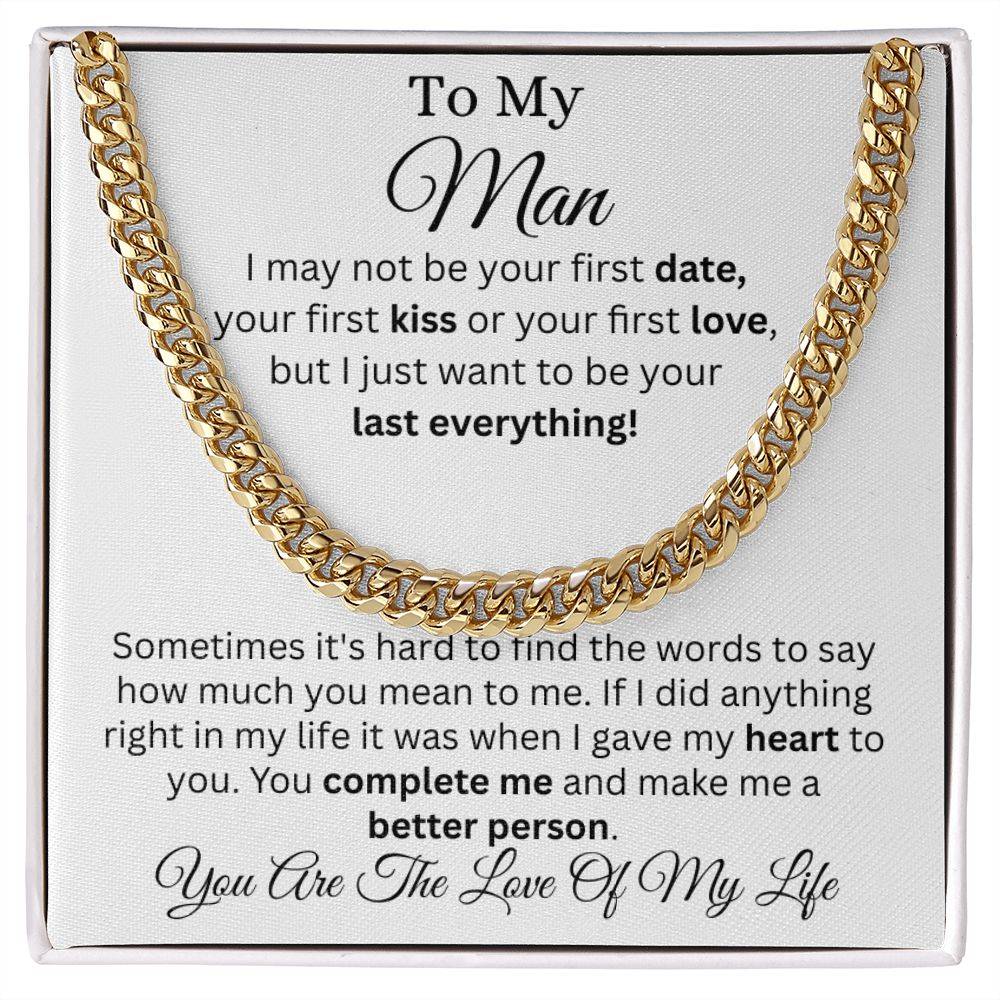 To My Man Cuban Link Chain (gold in a soft-touch box) - Any Gift For You