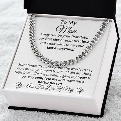To My Man Cuban Link Chain (Stainless in a soft-touch box) - Any Gift For You