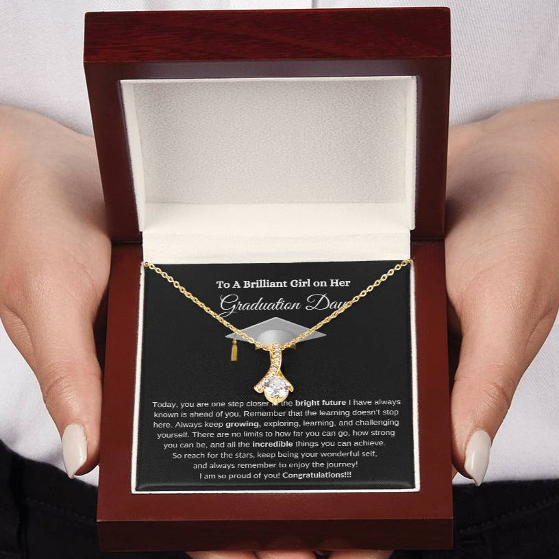 Brilliant Daughter Alluring Beauty Graduation Necklace / anygiftforyou