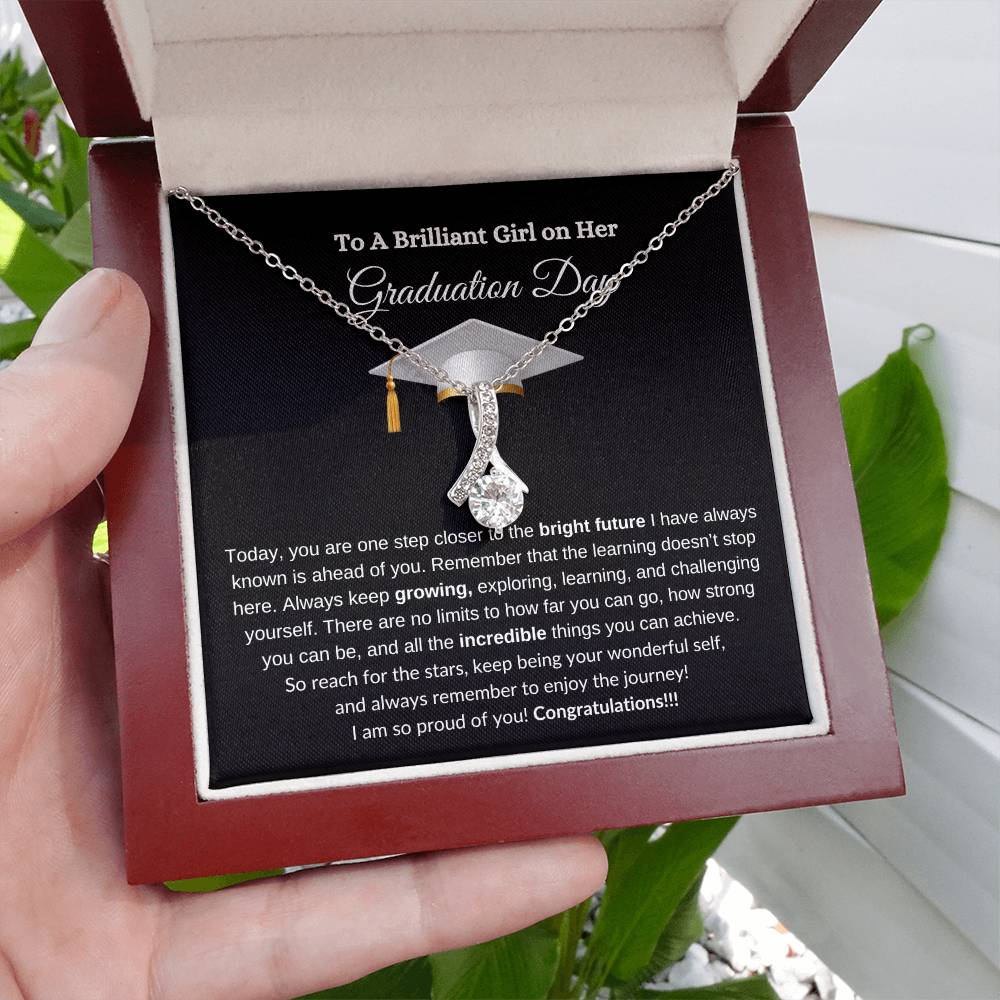 Brilliant Daughter Alluring Beauty Graduation Necklace / anygiftforyou