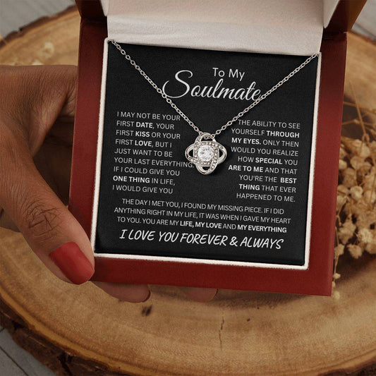 Beautiful Love Knot Necklace. Representing an unbreakable bond between two souls, this piece features a beautiful pendant embellished with premium cubic zirconia crystals. Surprise your loved one with this gorgeous gift today!