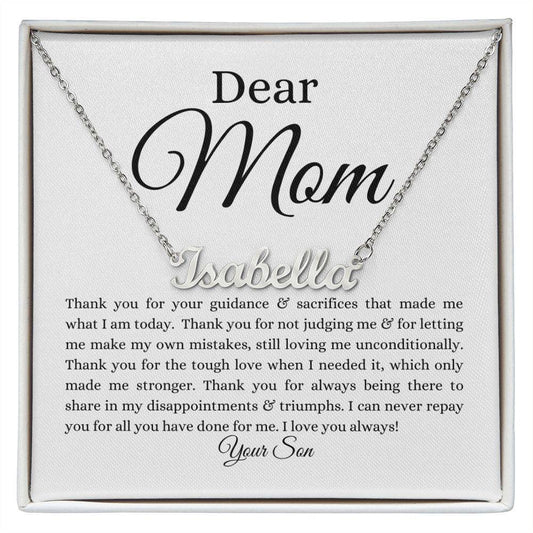 To Mom | Name Necklace (Horizontal) | From Son - Any Gift For You