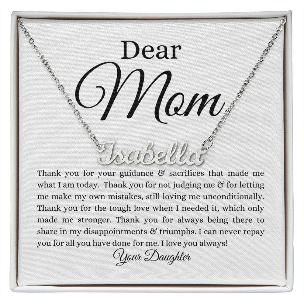 To Mom | Name Necklace (Horizontal) | From Daughter - Any Gift For You