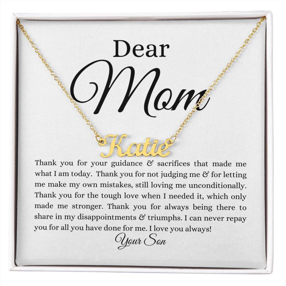 To Mom | Name Necklace (Horizontal) | From Son - Any Gift For You