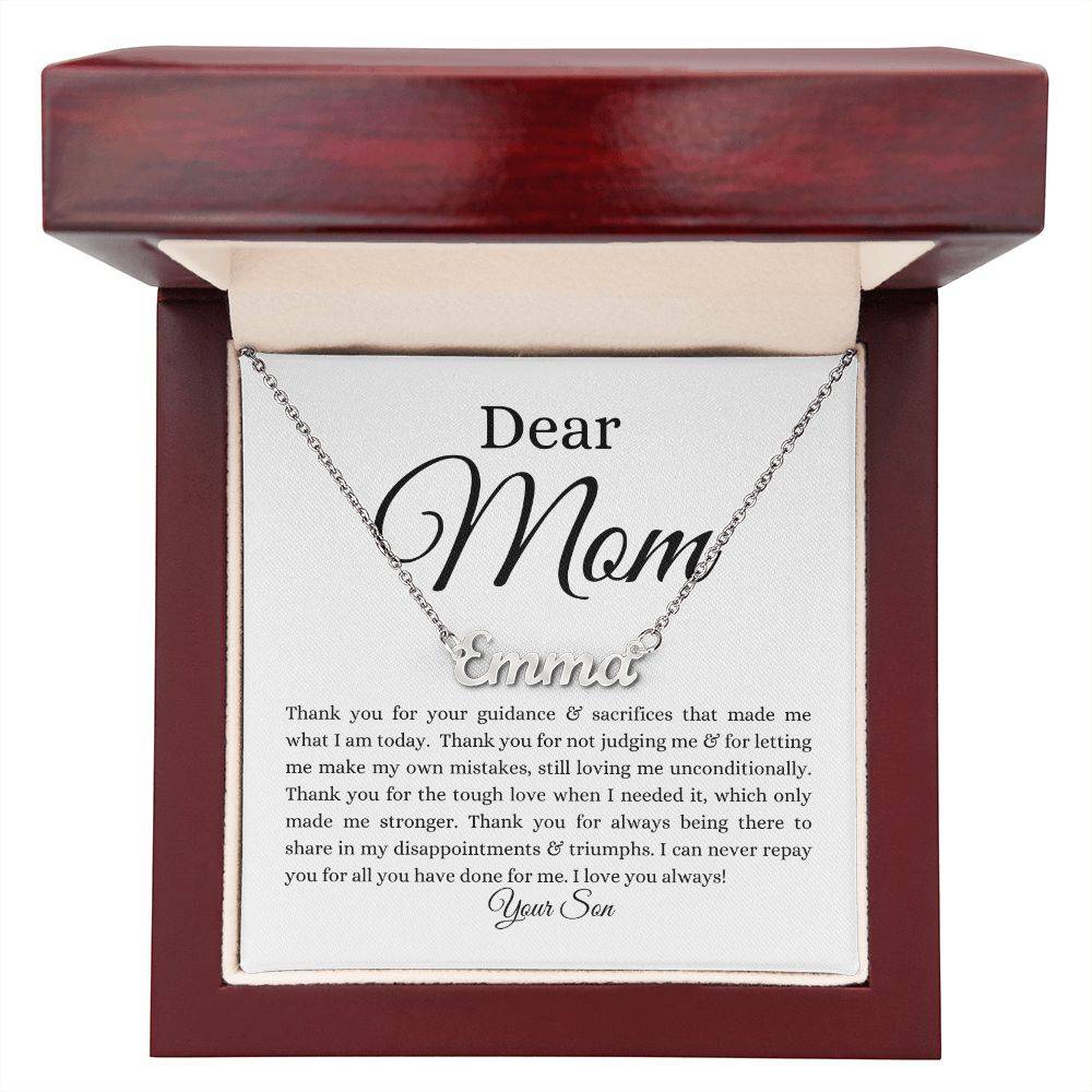 To Mom | Name Necklace (Horizontal) | From Son - Any Gift For You