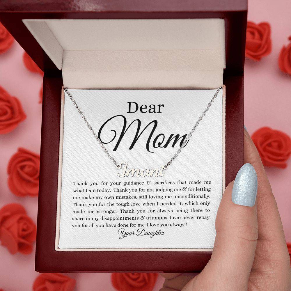 To Mom | Name Necklace (Horizontal) | From Daughter - Any Gift For You