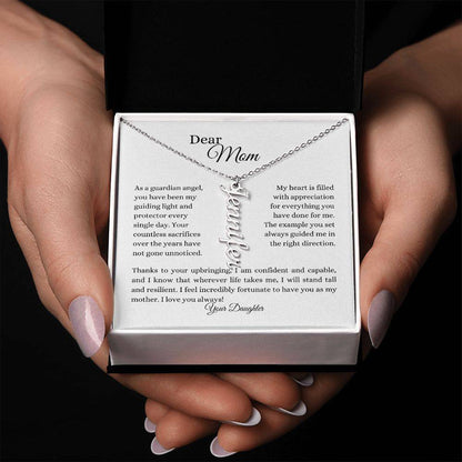 To Mom | Name Necklace (Vertical) | From Daughter - Any Gift For You