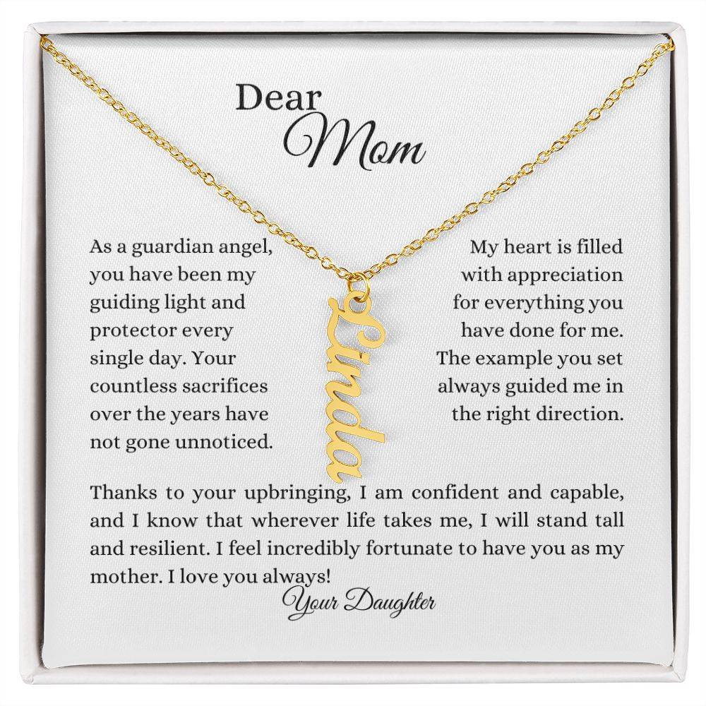 To Mom | Name Necklace (Vertical) | From Daughter - Any Gift For You