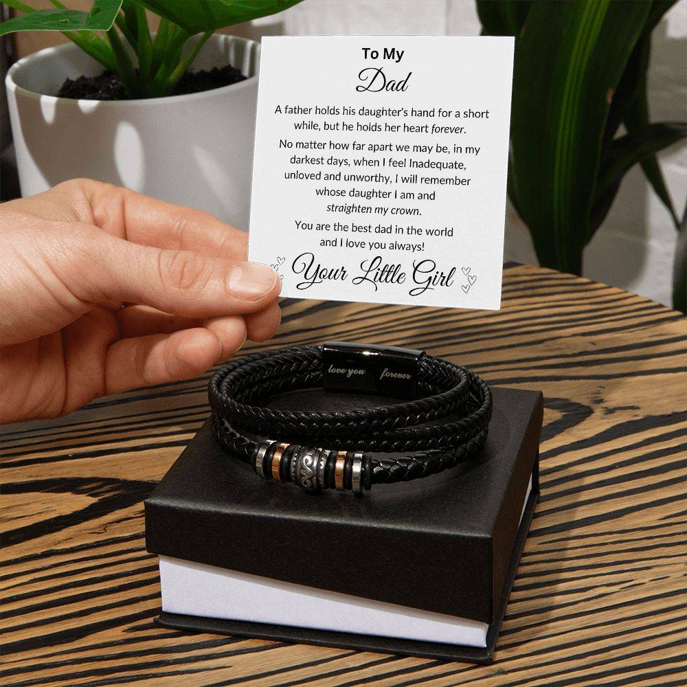 To Dad | Leather Bracelet | From Little Girl - Any Gift For You