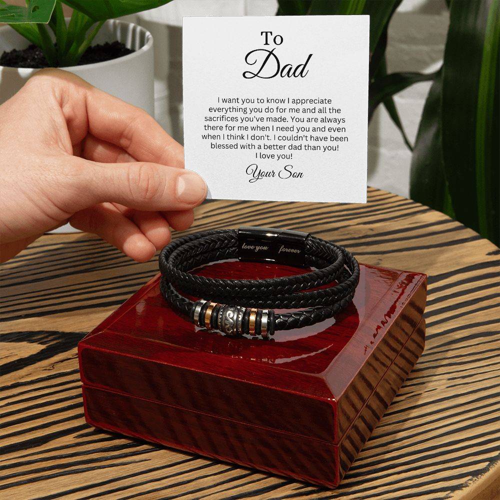 To Dad | Leather Bracelet | From Son - Any Gift For You