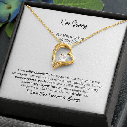 I'm Sorry Forever Love Necklace with 18k gold finish in an oreo box - Any Gift For You