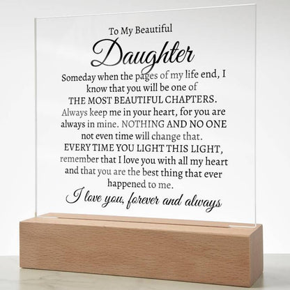 The Most Beautiful Chapter in My Life, Acrylic Plaque to Daughter