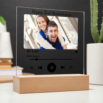 Customized Portrait Square Acrylic Plaque_Black Text