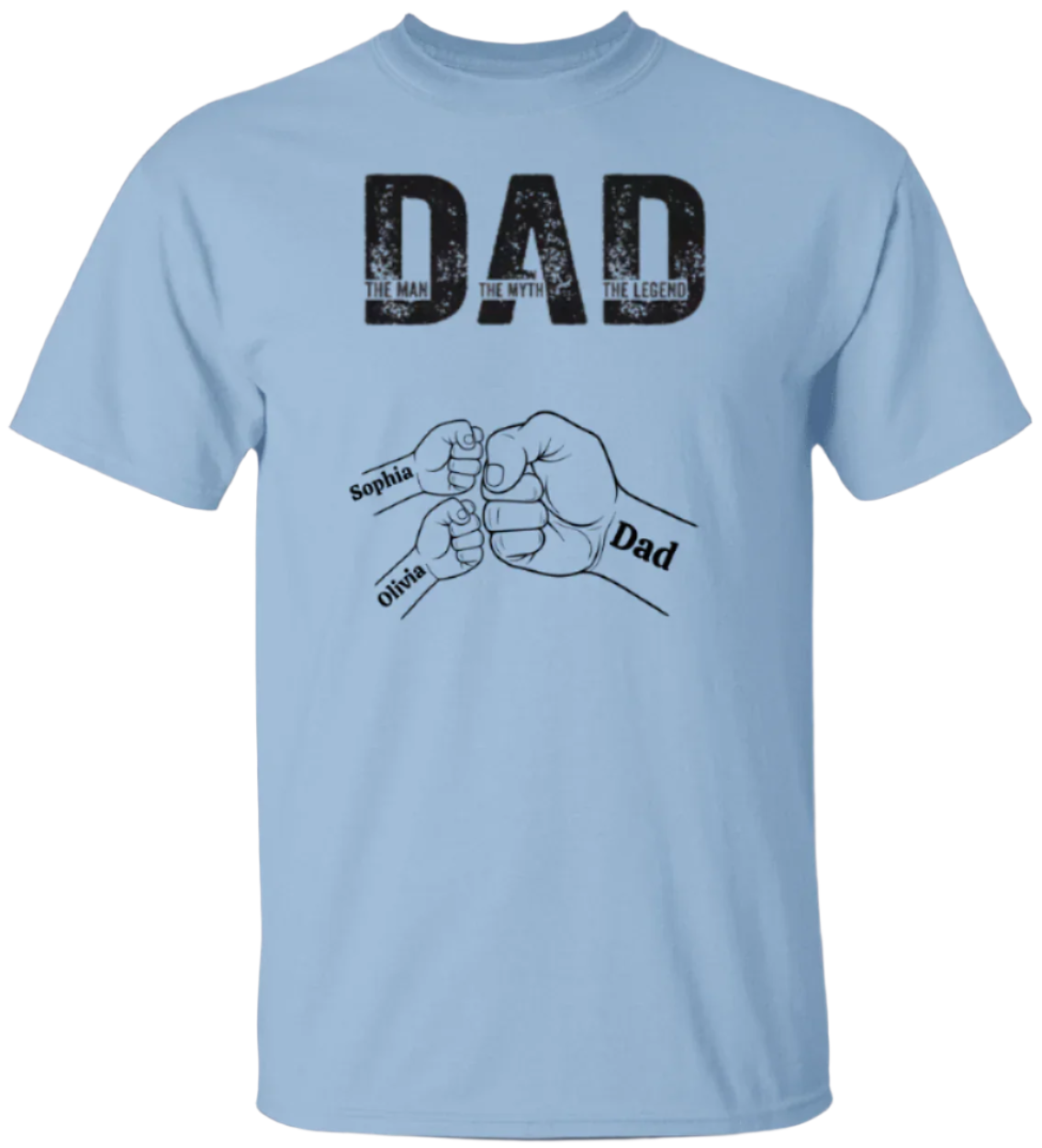 The Man, The Myth, The Legend Fist Bump Shirt in with 2 fists in light blue - Any Gift For You