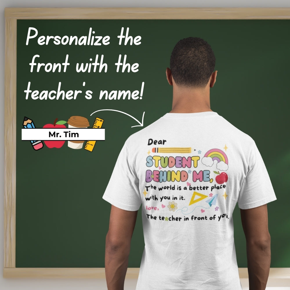 Image of Personalized Teacher Inspirational Message t-shirt showing back - Any Gift For You