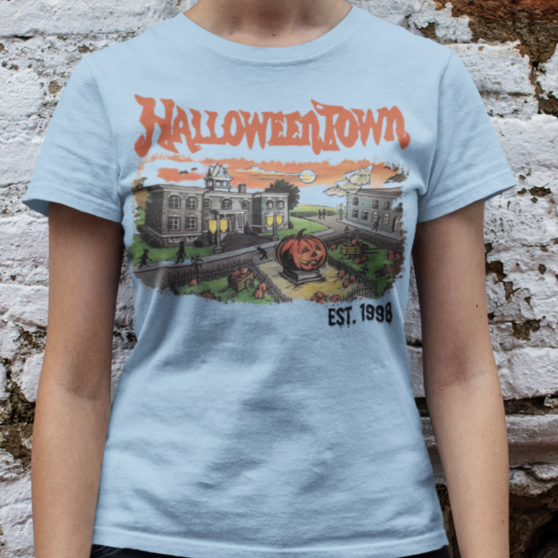 Halloween Town T-Shirt in light blue - Any Gift For You